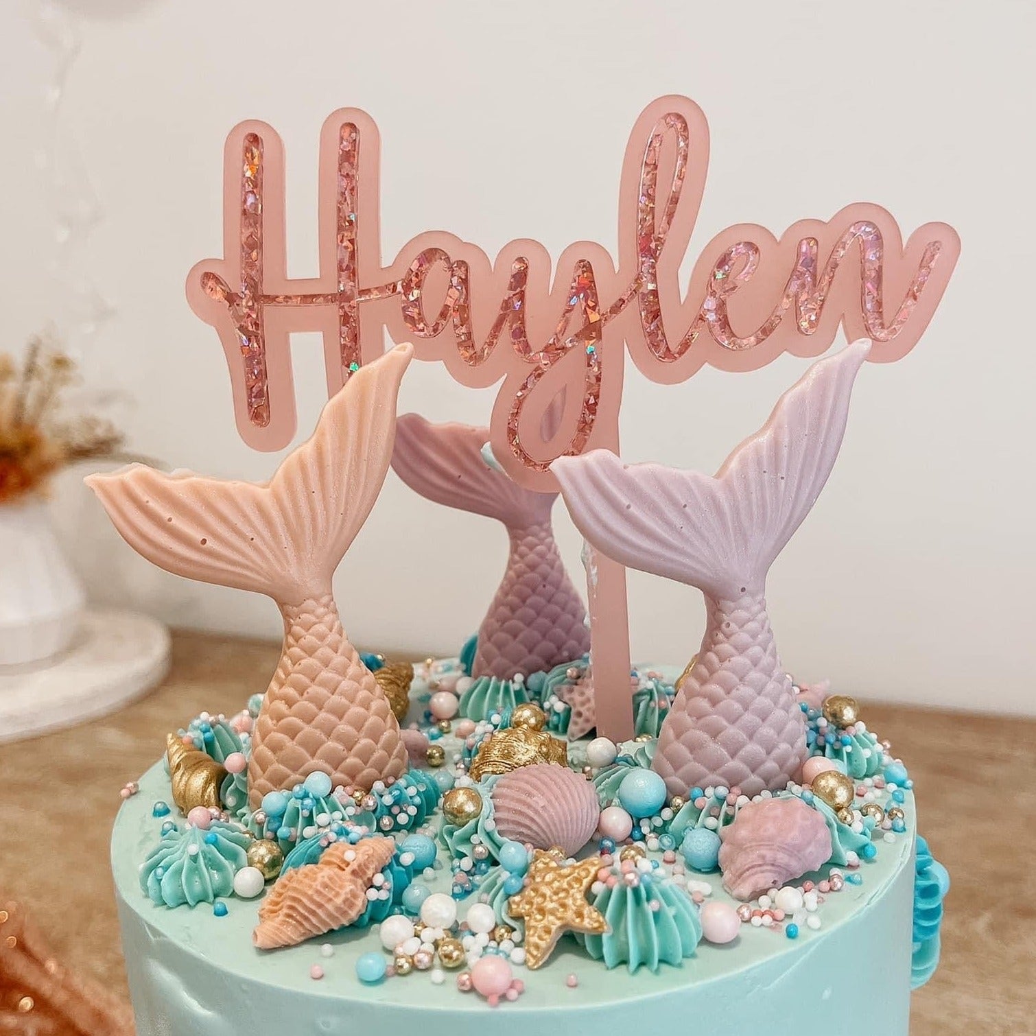 Acrylic Initials Cake Topper Double Layer